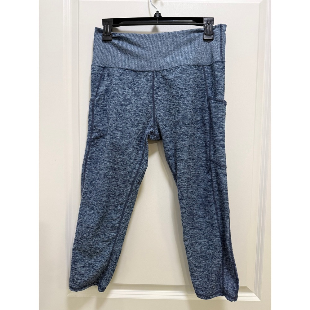 Kirkland Signature Blue Space Dye High Rise Cropped Active Leggings XL 7771009